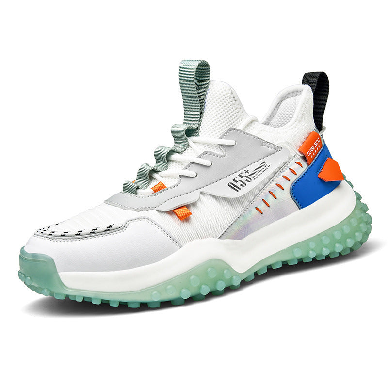 Breathable men's walking shoes viewed from the side.