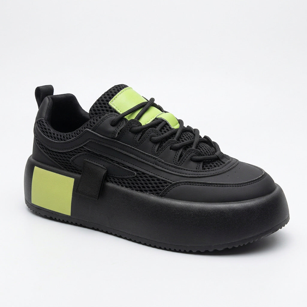 Close-up of durable rubber outsole on men's shoes.
