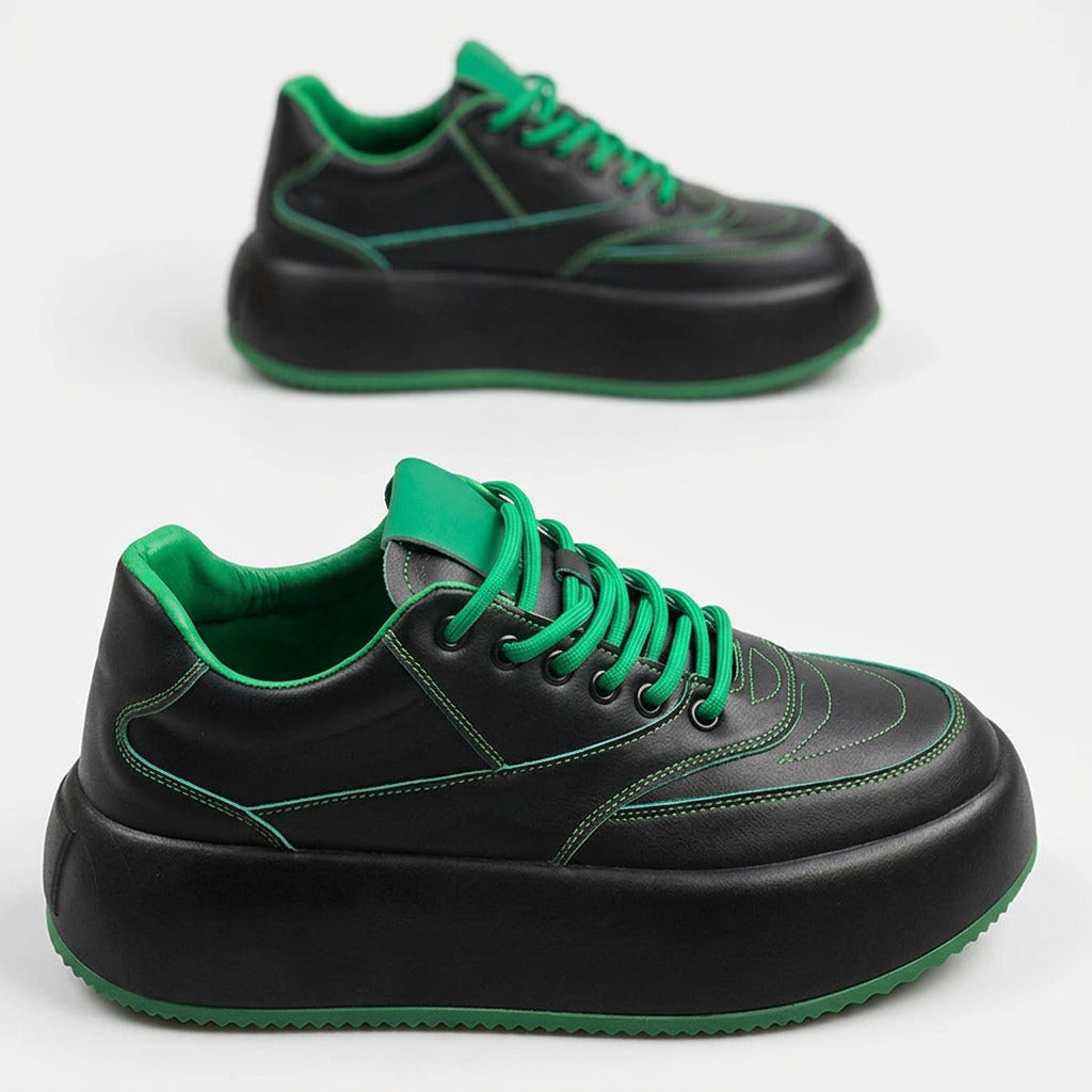 Top view of super fiber leather casual shoes.