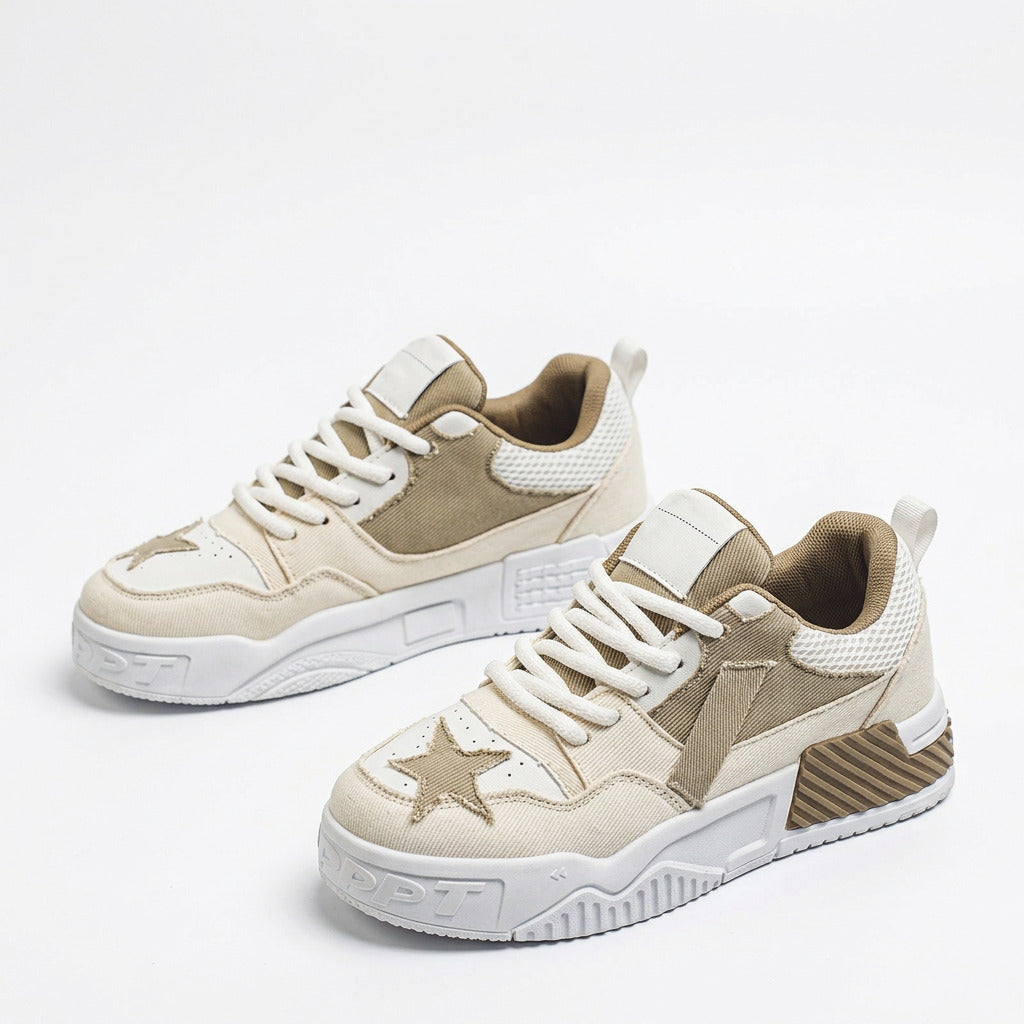 Front view showing solid color and lace-up closure.