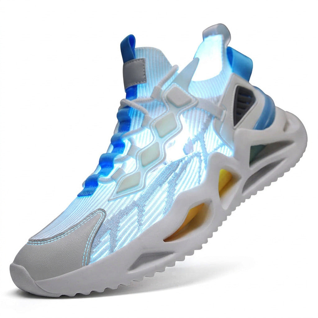White mesh colorway of men's casual sneakers.